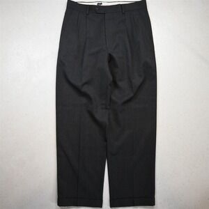 Joseph Feiss 32x30 Gray Wool Pleated Cuffed Baggy High Waist Dress Mens Pants